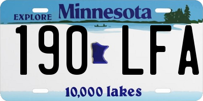 MN license plate 190LFA