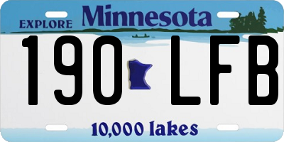 MN license plate 190LFB