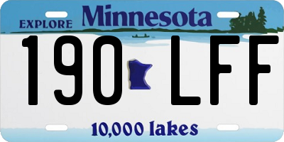 MN license plate 190LFF