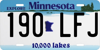 MN license plate 190LFJ