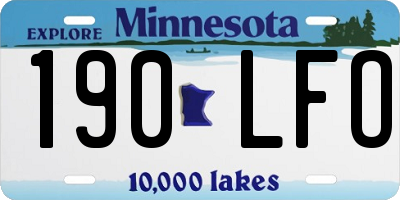 MN license plate 190LFO