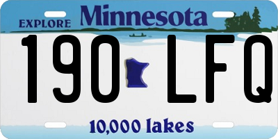 MN license plate 190LFQ
