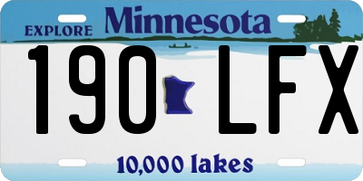 MN license plate 190LFX