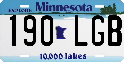 MN license plate 190LGB