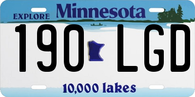 MN license plate 190LGD