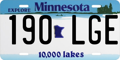 MN license plate 190LGE