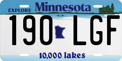MN license plate 190LGF
