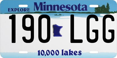 MN license plate 190LGG