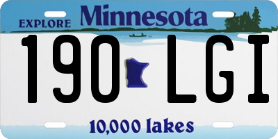 MN license plate 190LGI