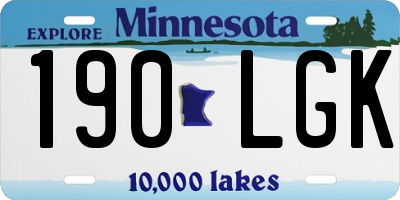 MN license plate 190LGK