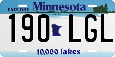 MN license plate 190LGL