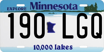 MN license plate 190LGQ