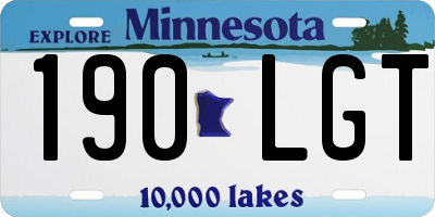 MN license plate 190LGT