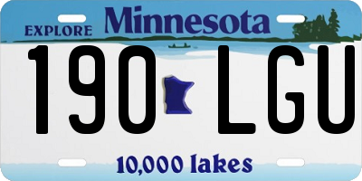 MN license plate 190LGU