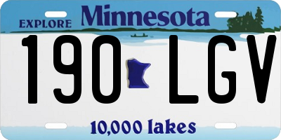 MN license plate 190LGV