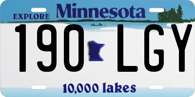 MN license plate 190LGY