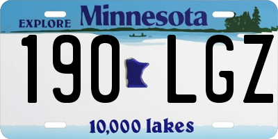 MN license plate 190LGZ