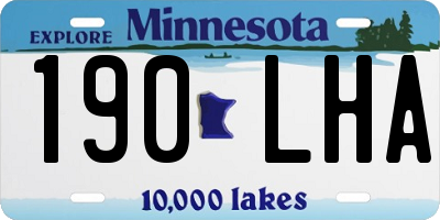 MN license plate 190LHA