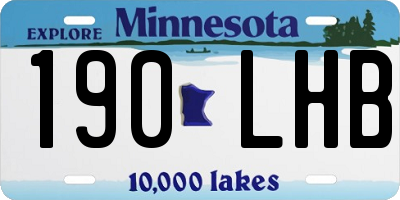 MN license plate 190LHB