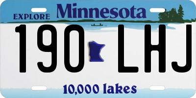 MN license plate 190LHJ