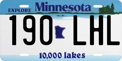 MN license plate 190LHL