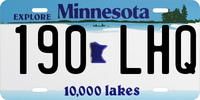 MN license plate 190LHQ