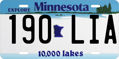 MN license plate 190LIA