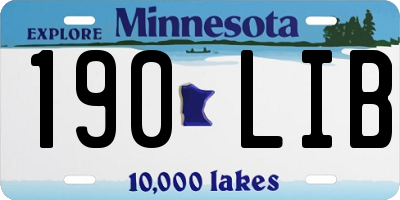 MN license plate 190LIB