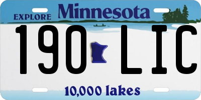 MN license plate 190LIC