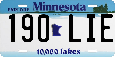 MN license plate 190LIE