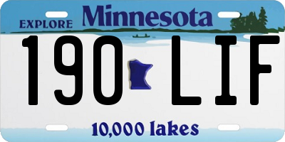 MN license plate 190LIF