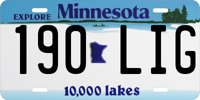 MN license plate 190LIG