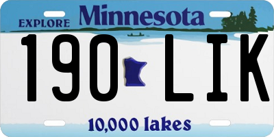 MN license plate 190LIK