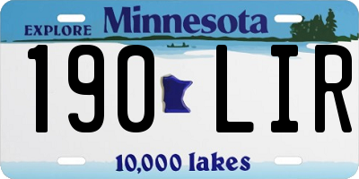MN license plate 190LIR