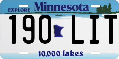 MN license plate 190LIT