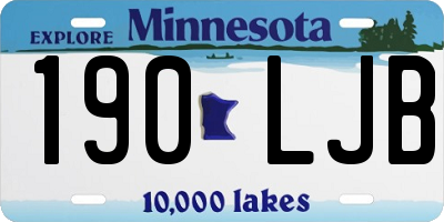 MN license plate 190LJB