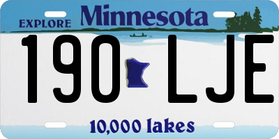 MN license plate 190LJE