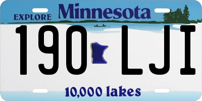 MN license plate 190LJI