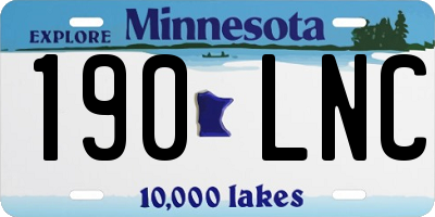 MN license plate 190LNC