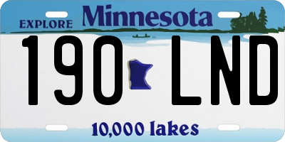 MN license plate 190LND