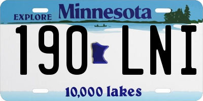 MN license plate 190LNI
