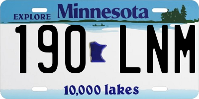MN license plate 190LNM