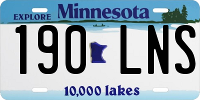 MN license plate 190LNS
