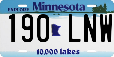MN license plate 190LNW