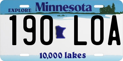 MN license plate 190LOA