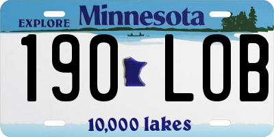MN license plate 190LOB