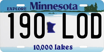MN license plate 190LOD