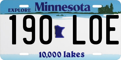 MN license plate 190LOE