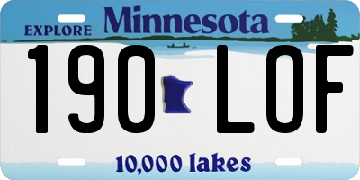 MN license plate 190LOF