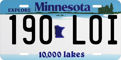 MN license plate 190LOI